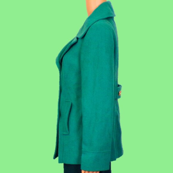 OLD NAVY size M green pea coat polyester/wool dry clean only - Picture 9 of 16